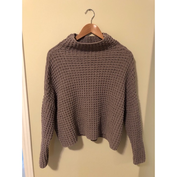Urban Outfitters Waffle Knit Tan Turtleneck - Picture 3 of 6